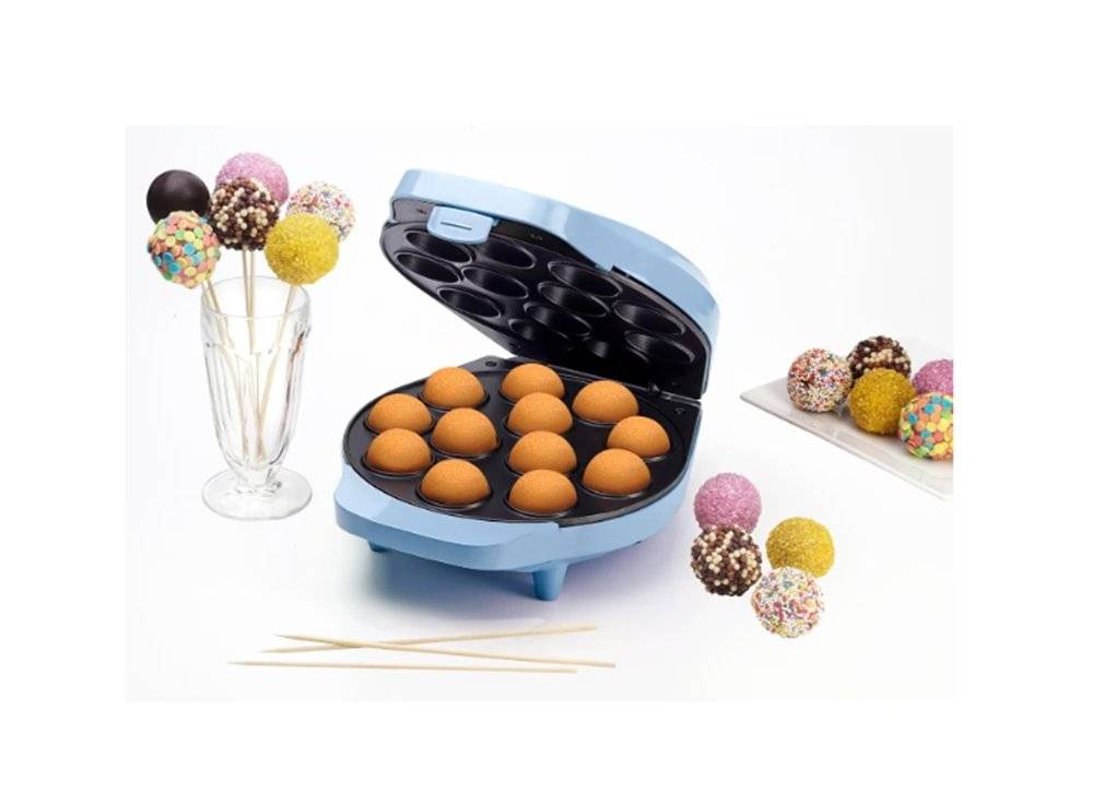 Aparat Cake-Pops Bestron Sweet Dreams Collection DCPM12B, 700 W, 12 betisoare incluse, furculita lipsa, Albastru (Produs resigilat, în stare bună, cu ușoare urme de utilizare)