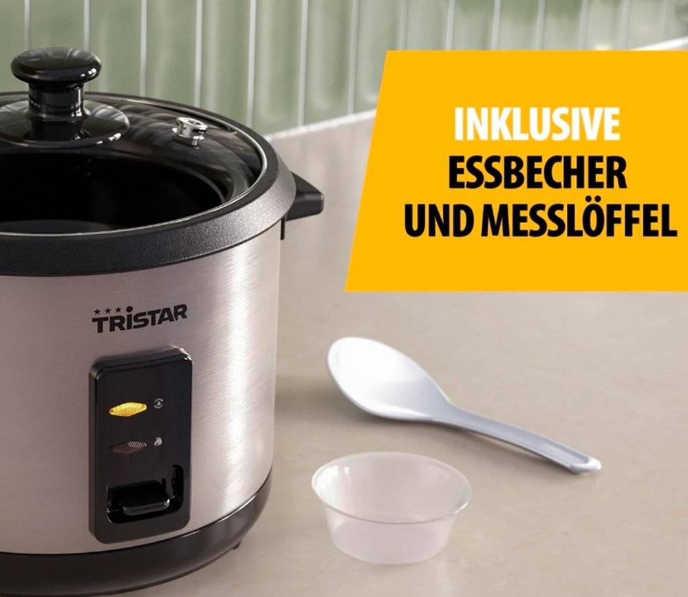 Aparat de gatit orez Tristar RK-6127, 1.5 L, 500 W, functie mentinere la cald, Inox (Produs resigilat, fara urme de utilizare, accesorii lipsa)