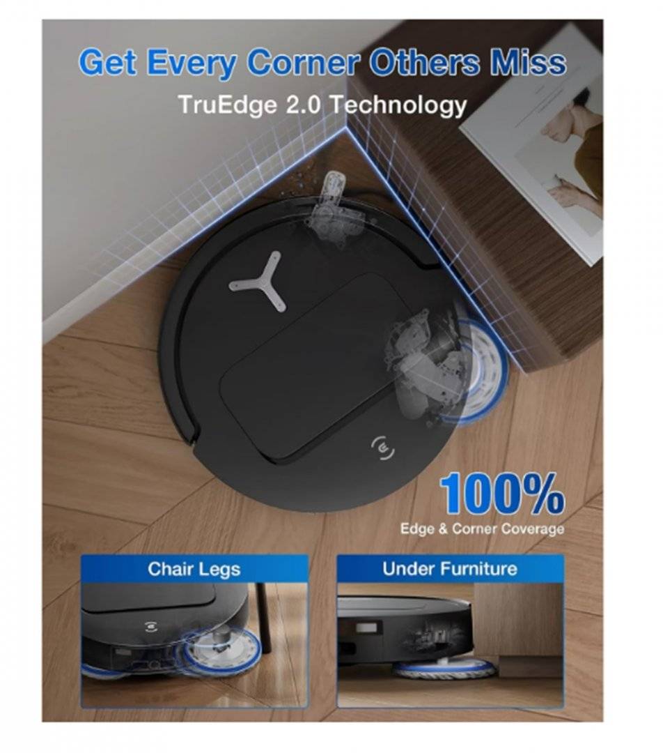 Aspirator robot ECOVACS DEEBOT T50 OMNI, 15.000 Pa, aspirare și spălare, Stație OMNI, LiDAR, 81 mm, Negru (Produs resigilat, cu urme vizibile de utilizare)