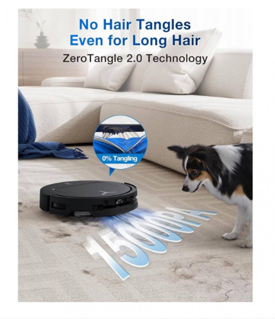Aspirator robot ECOVACS DEEBOT T50 OMNI, 15.000 Pa, aspirare și spălare, Stație OMNI, LiDAR, 81 mm, Negru (Produs resigilat, cu urme vizibile de utilizare)