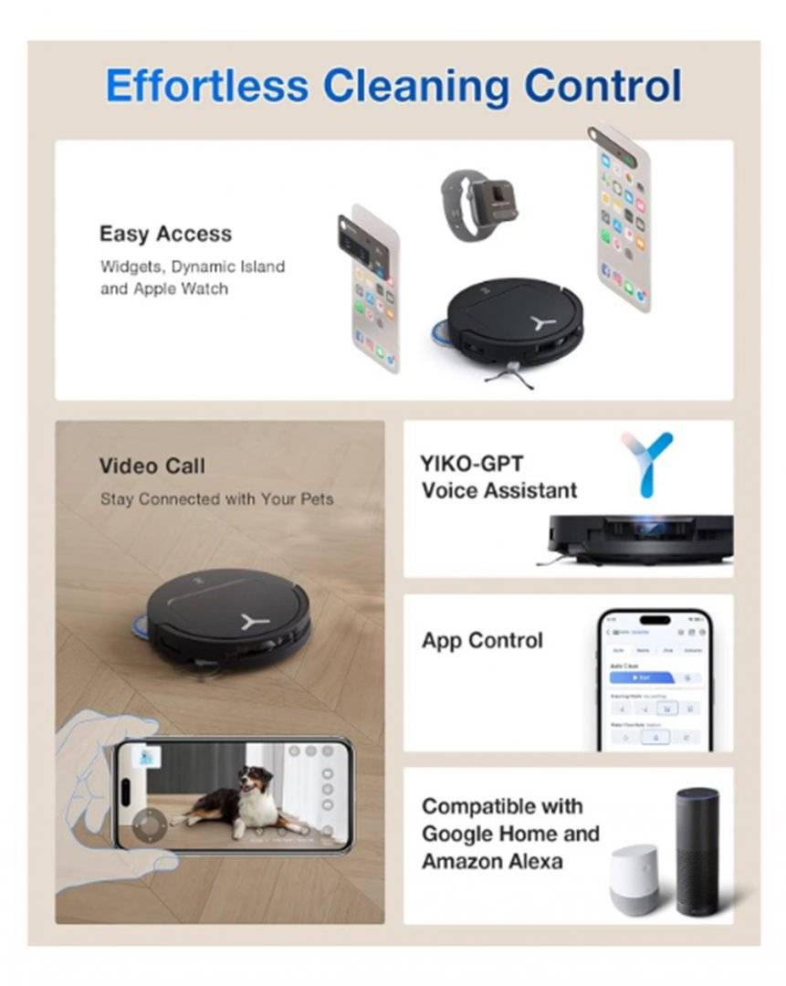 Aspirator robot ECOVACS DEEBOT T50 OMNI, 15.000 Pa, aspirare și spălare, Stație OMNI, LiDAR, 81 mm, Negru (Produs resigilat, cu urme vizibile de utilizare)
