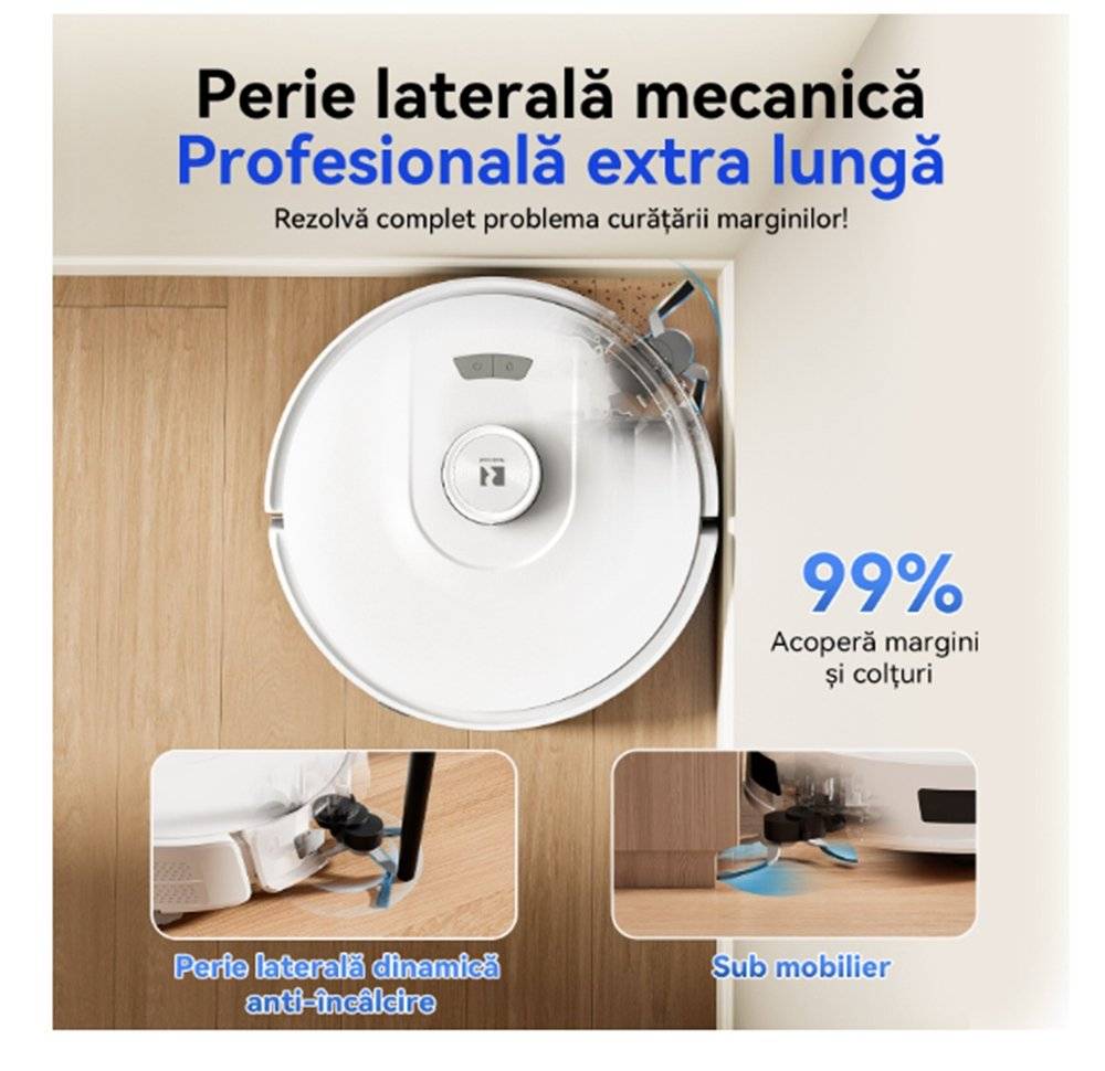 Aspirator Robot Redkey D8, 180 min, 4 L, 20000 Pa, Rezervor de apa + Colector de praf,  (Produs in stare buna cu usoare urme de utilizare, ambalaj in stare buna)