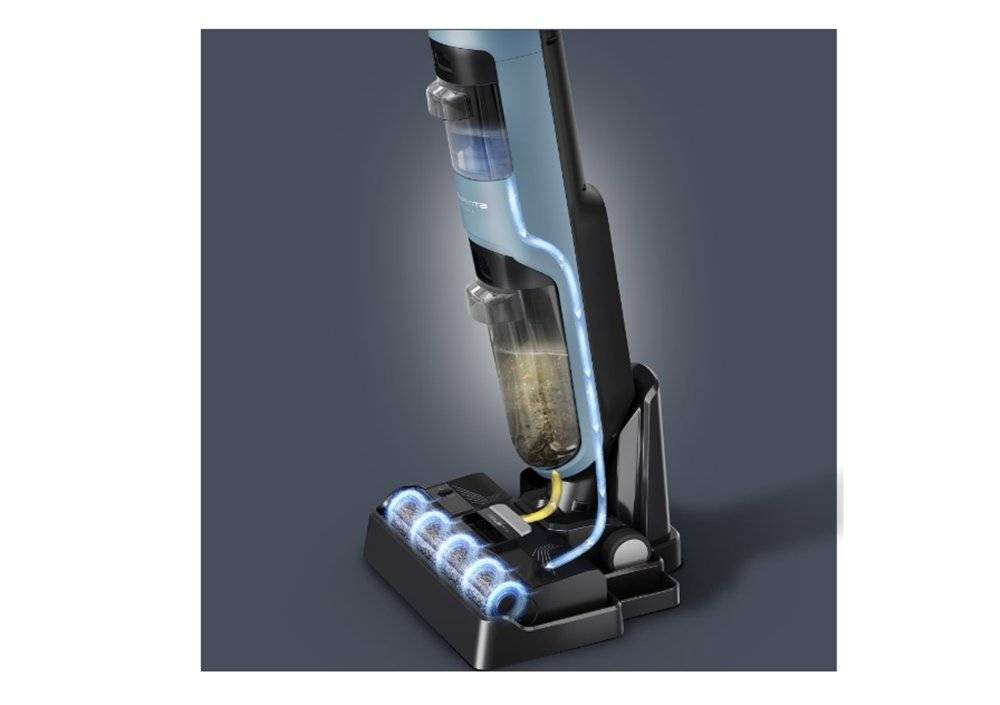 Aspirator vertical fara fir cu spalare Rowenta X-Clean 2 GZ2271E0, albastru & negru (Produs cu usoare  urme de utilizare, ambalaj in stare buna)