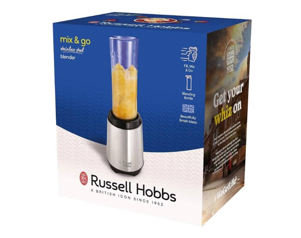 Blender Russell Hobbs 23472-56, recipient 600 ml, 300 W, otel inoxidabil, gri (Produs fara urme de utilizare, ambalaj in stare buna)