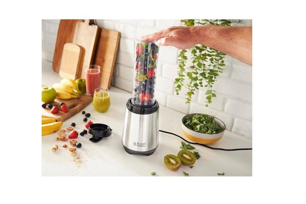 Blender Russell Hobbs 23472-56, recipient 600 ml, 300 W, otel inoxidabil, gri (Produs fara urme de utilizare, ambalaj in stare buna)
