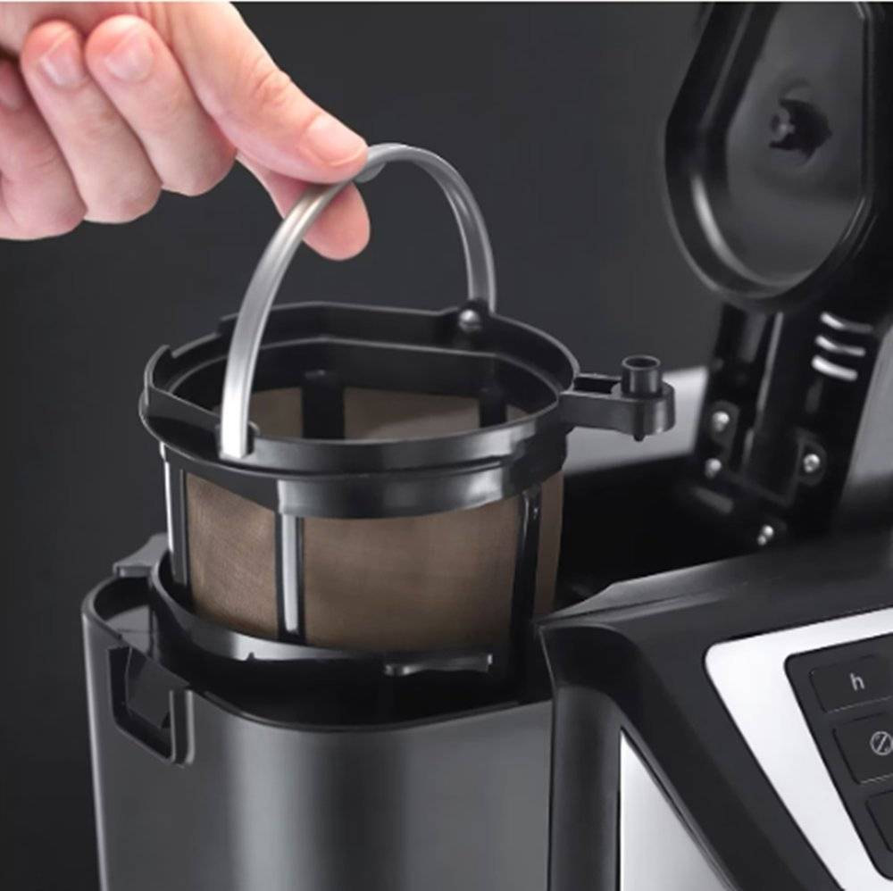 Cafetiera Russell Hobbs 22000-56, 1025 W, 1.25 l, 12 cesti, negru-argintiu (Produs cu urme vizibile de utilizare, ambalaj in stare buna)
