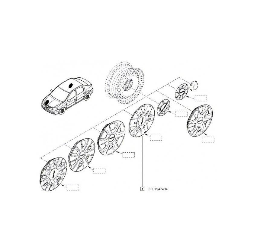 Capac roata Dacia Logan 1 2004-2012 6001547434