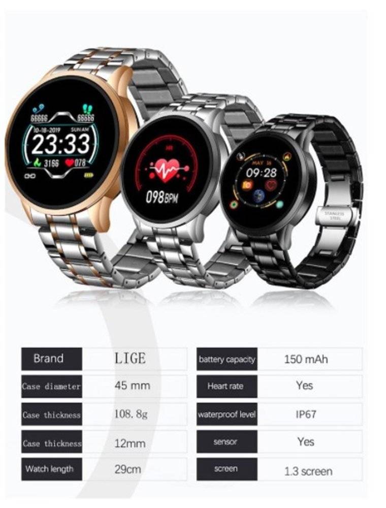Ceas smartwatch business Lige BMG compatibil Android si IOS