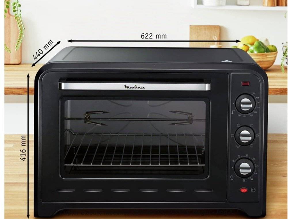 Cuptor Electric Moulinex Optimo 60L, 2200W, Negru (Produs resigilat, fara urme de utilizare, cu mici imperfectiuni estetice cauzate de transport, nu afecteaza functionarea)