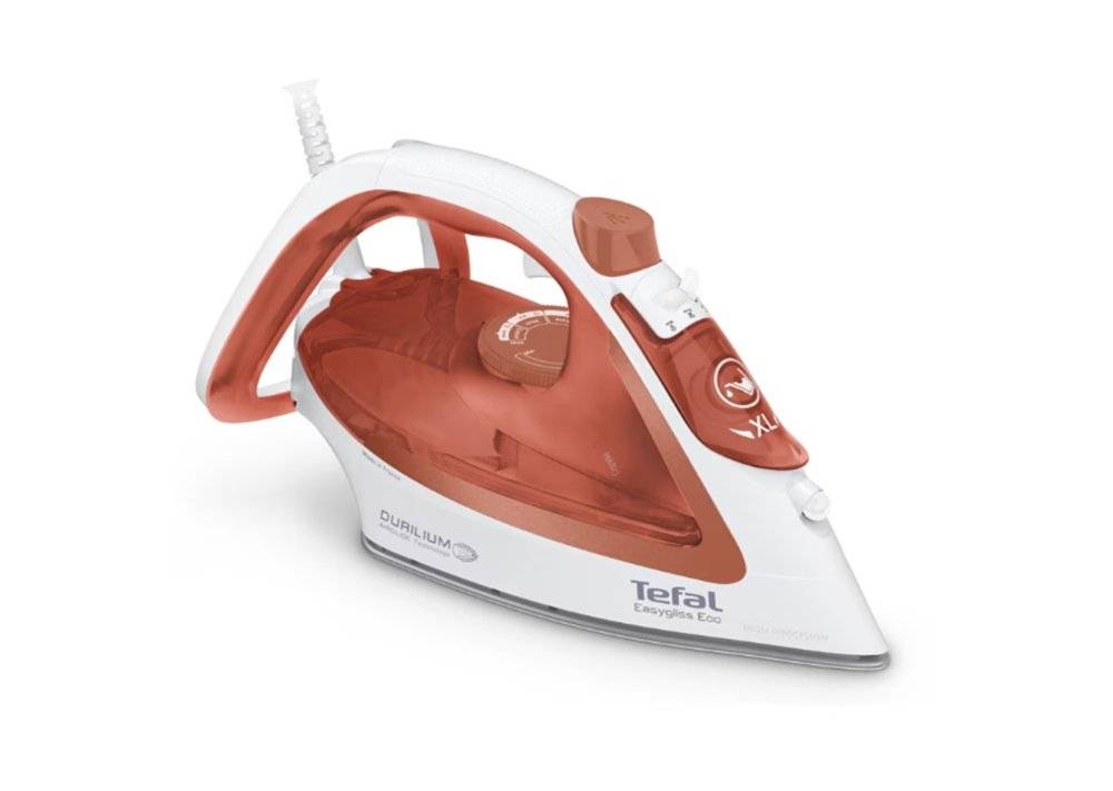 Fier de calcat Tefal EasyGliss Eco FV5782E0, 2800 W, alb & portocaliu (Produs resigilat, fara urme de utilizare, ambalaj in stare buna)