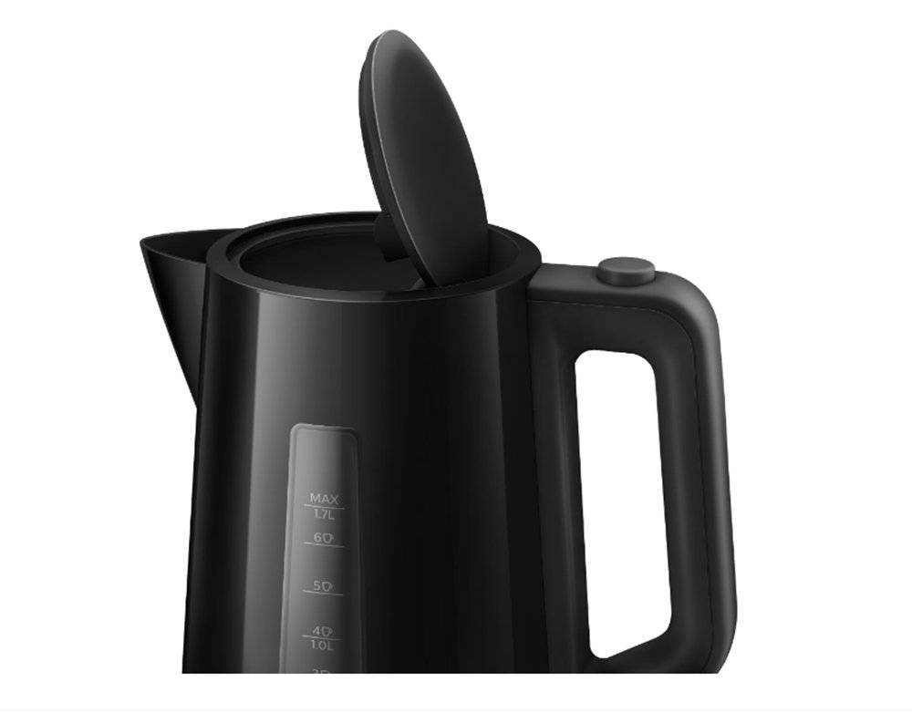 Fierbator electric, Philips HD9318/20, Microfiltru, 2400 W, Plastic, 1.7 L, Negru (Produs nou fara urme de utilizare, ambalaj in stare buna)