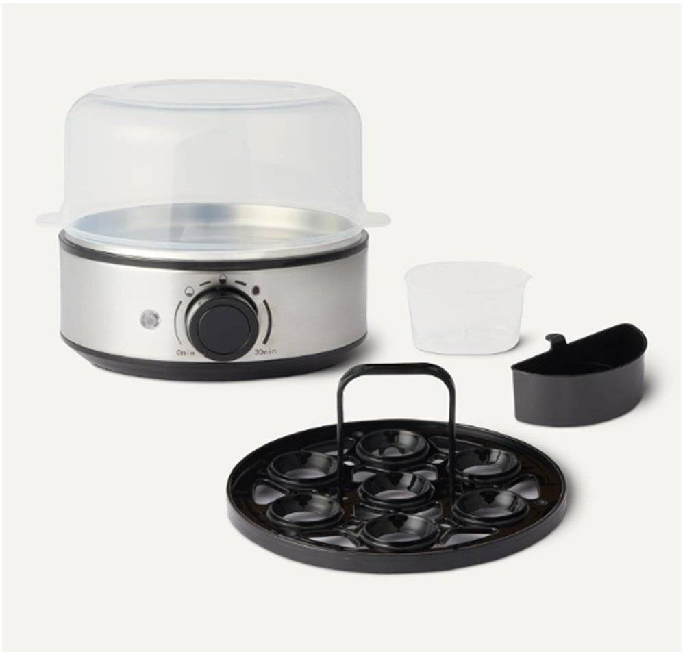 Fierbător electric de ouă Amazon Basics B0DTYXB7L4, capacitate 7 ouă, oprire automată, Negru (Produs resigilat cu urme de utilizare)