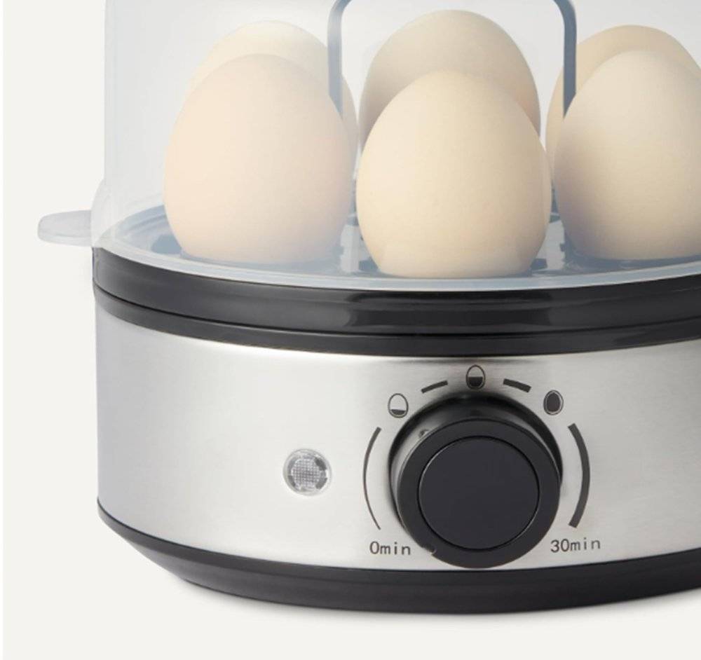 Fierbător electric de ouă Amazon Basics B0DTYXB7L4, capacitate 7 ouă, oprire automată, Negru (Produs resigilat cu urme de utilizare)