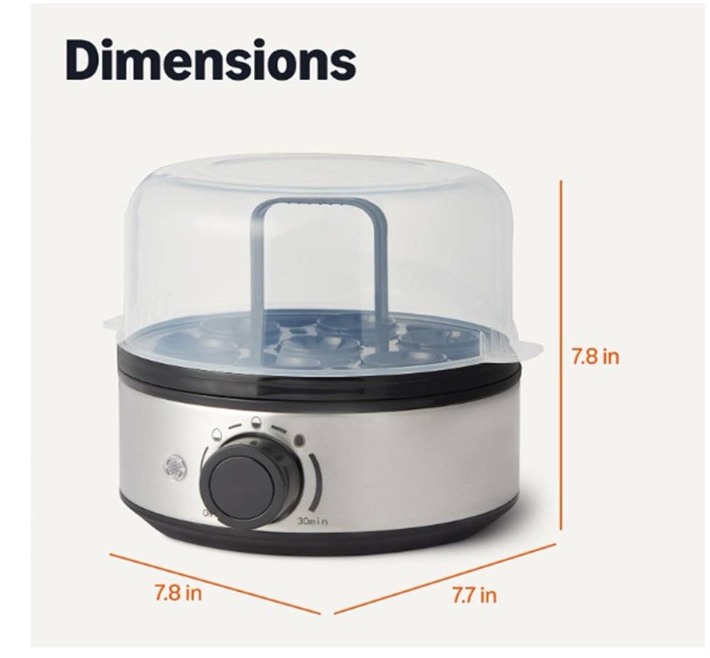 Fierbător electric de ouă Amazon Basics B0DTYXB7L4, capacitate 7 ouă, oprire automată, Negru (Produs resigilat cu urme de utilizare)