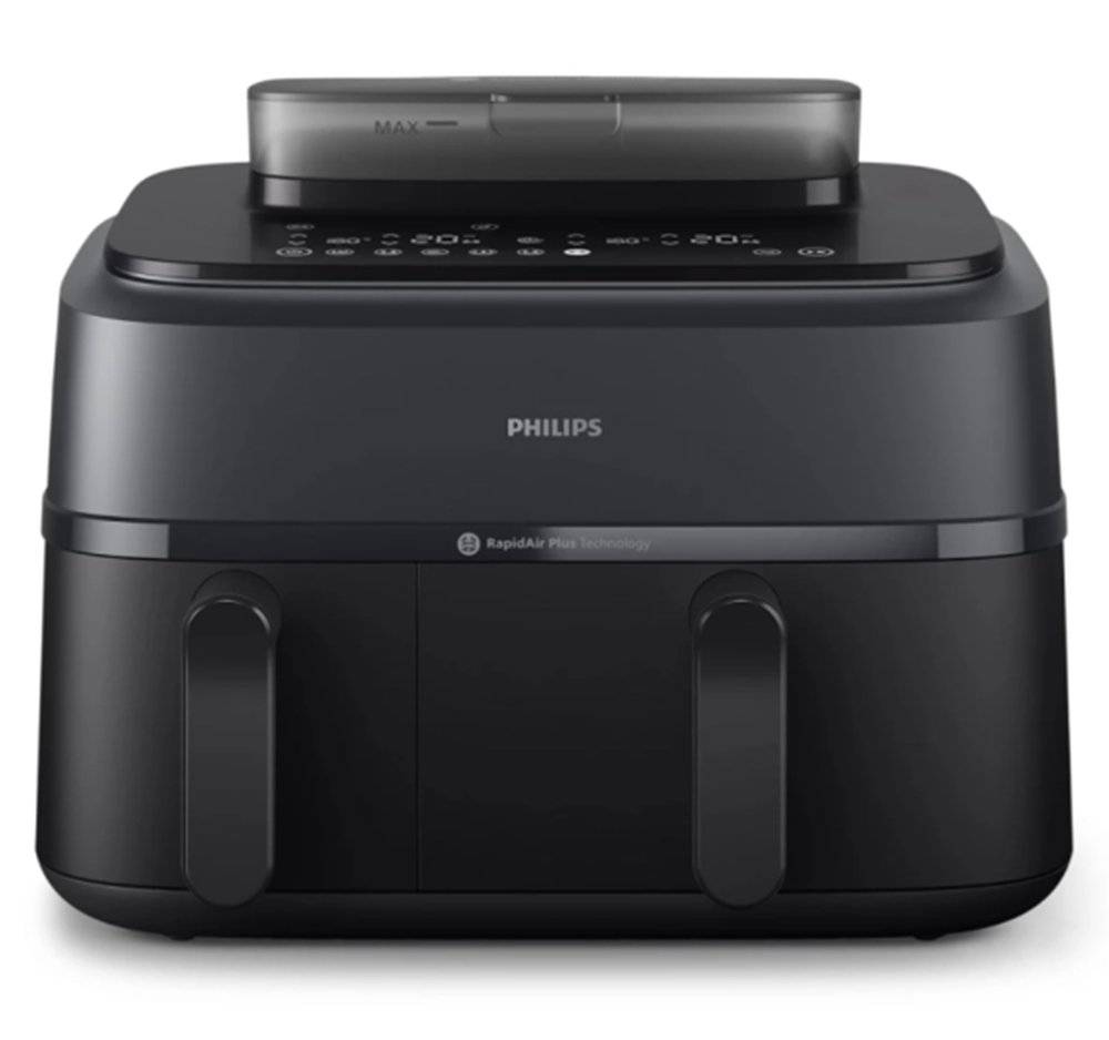 Friteuza cu aer cald dubla PHILIPS NA550/00 5000 Airfryer Negru (Produs resigilat cu urme de utilizare, in stare buna)