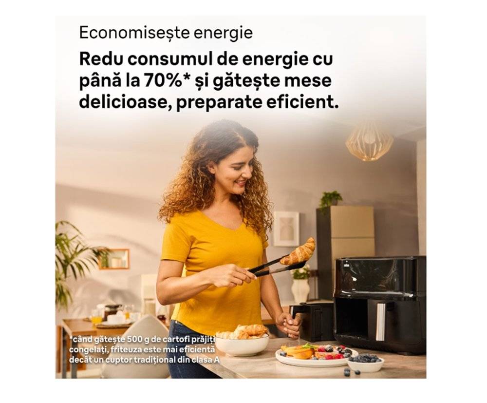 Friteuza dubla cu aer cald, fara ulei, Braun TwinCook 3 TD3030IBK, negru (Produs nou fara urme de utilizare, ambalaj in stare buna)
