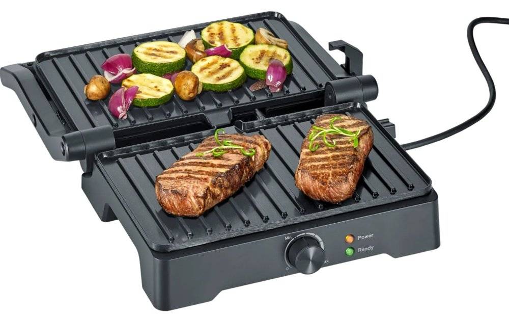 Grill electric de contact Severin KG 2391 XL Multigrill, 1800 W, Functie grill de masa, Negru (Produs resigilat, in stare buna, cu usoare urme de utilizare, ambalaj in stare buna)
