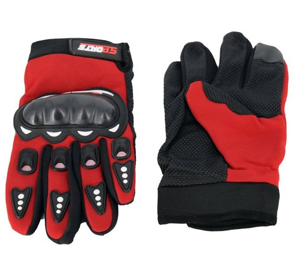 Manusi moto/atv/bicicleta cu protectii, culoare rosu BMG