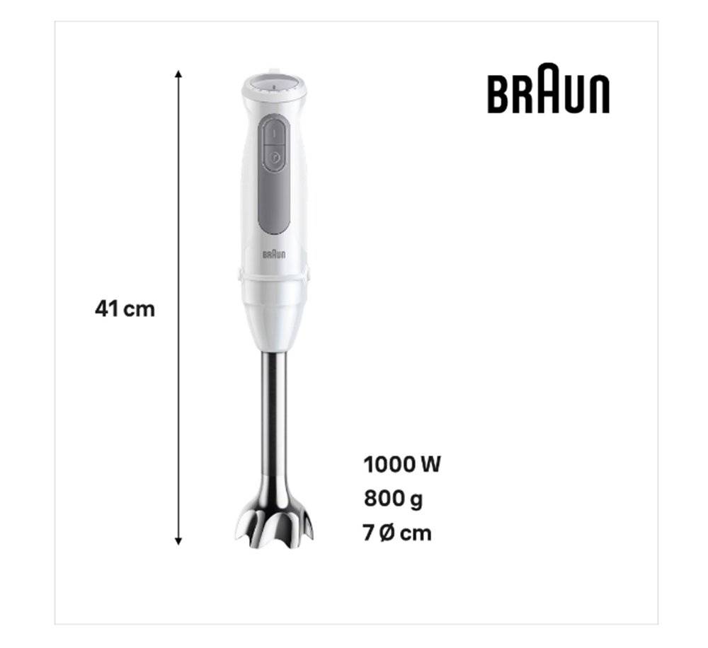 Mixer vertical Braun MultiQuick 5 MQ 5235, 3 in 1, 1000 W, 21 viteze + Turbo, tocator 500 ml, tel, pahar gradat, Alb/Gri (PRODUS RESIGILAT, FARA URME DE UTILIZARE)