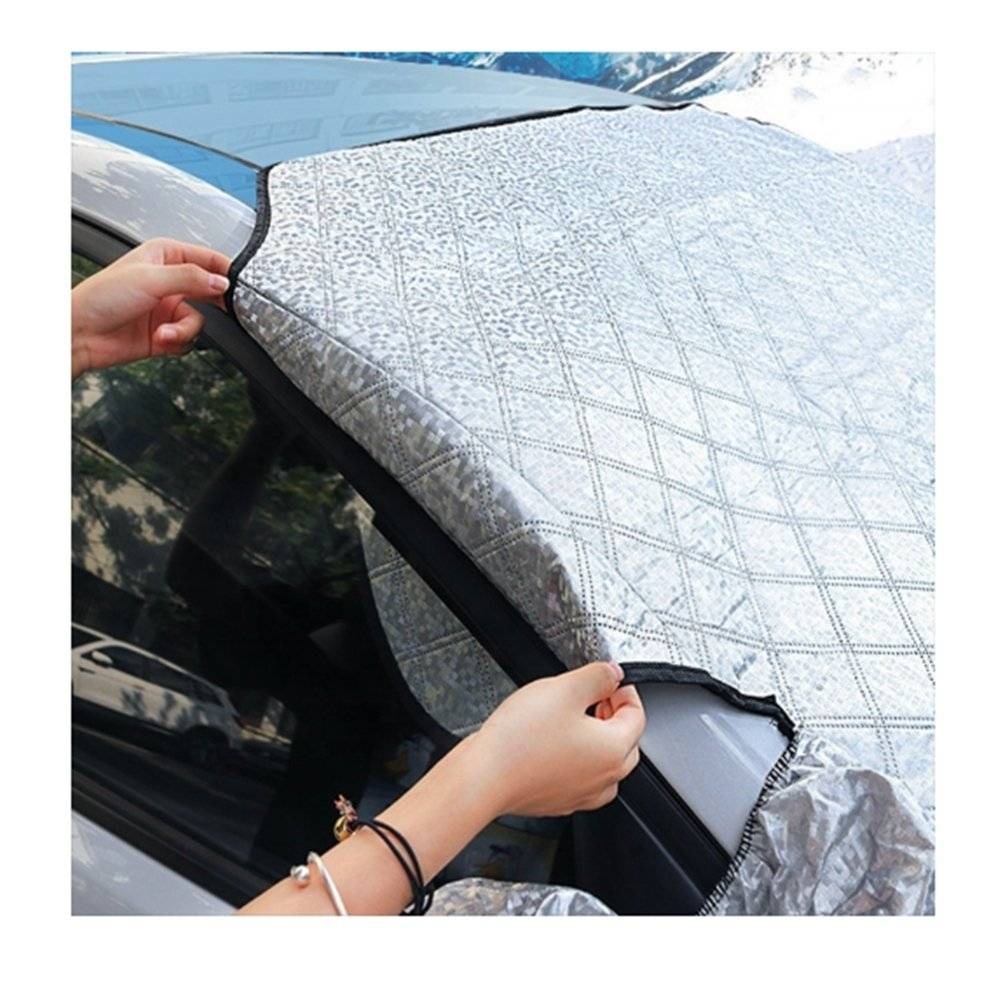 Parasolar exterior auto iarna/vara cu protectie oglinzi 145 x 113 cm OMC
