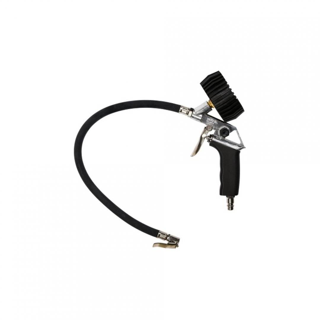 Pistol umflare roti auto cu manometru YATO 40cm conexiune 1/4 presiune 0.8 MPa