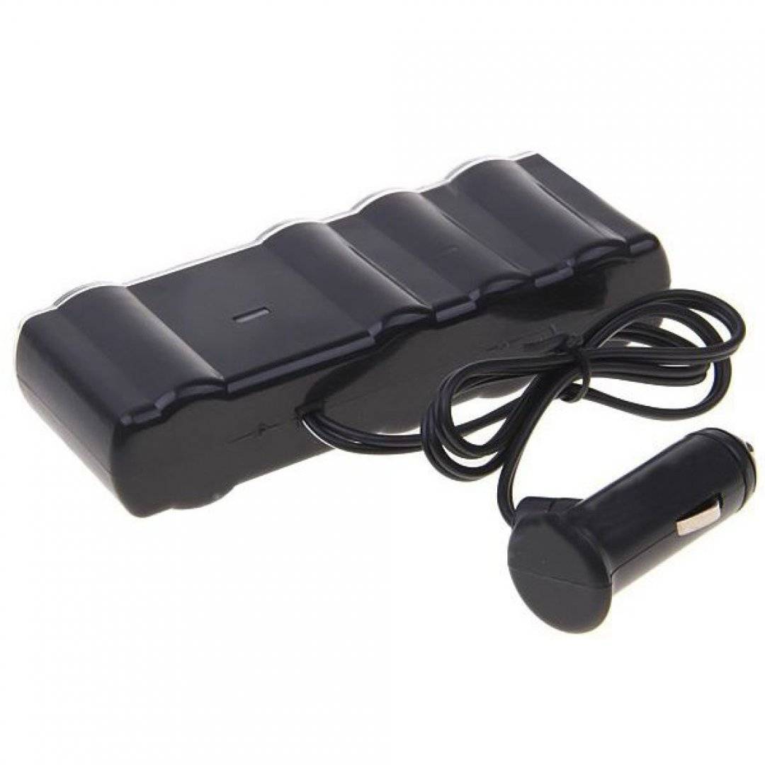 Prelungitor priza 4 cai auto si 2 USB, OMC