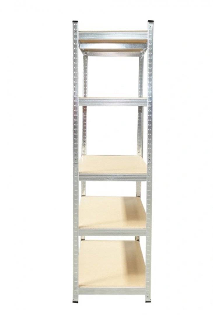 Raft OMC metalic cu 5 polite MDF, 180x100x50cm, 250kg/polita, montaj fara suruburi, galvanizat
