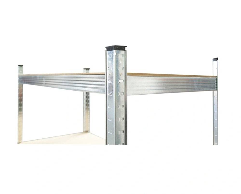 Raft OMC metalic cu 5 polite MDF, 180x100x50cm, 250kg/polita, montaj fara suruburi, galvanizat