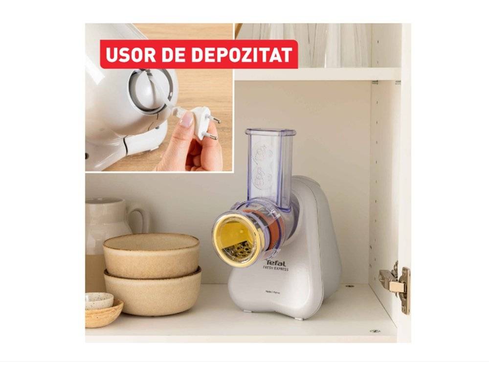 Razatoare electrica Tefal Fresh Express DN853BE0, 150W, 3 in 1, gri (Produs fara urme de utilizare, ambalaj in stare buna)
