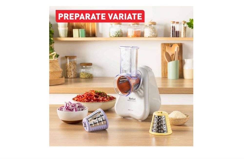 Razatoare electrica Tefal Fresh Express DN853BE0, 150W, 3 in 1, gri (Produs fara urme de utilizare, ambalaj in stare buna)