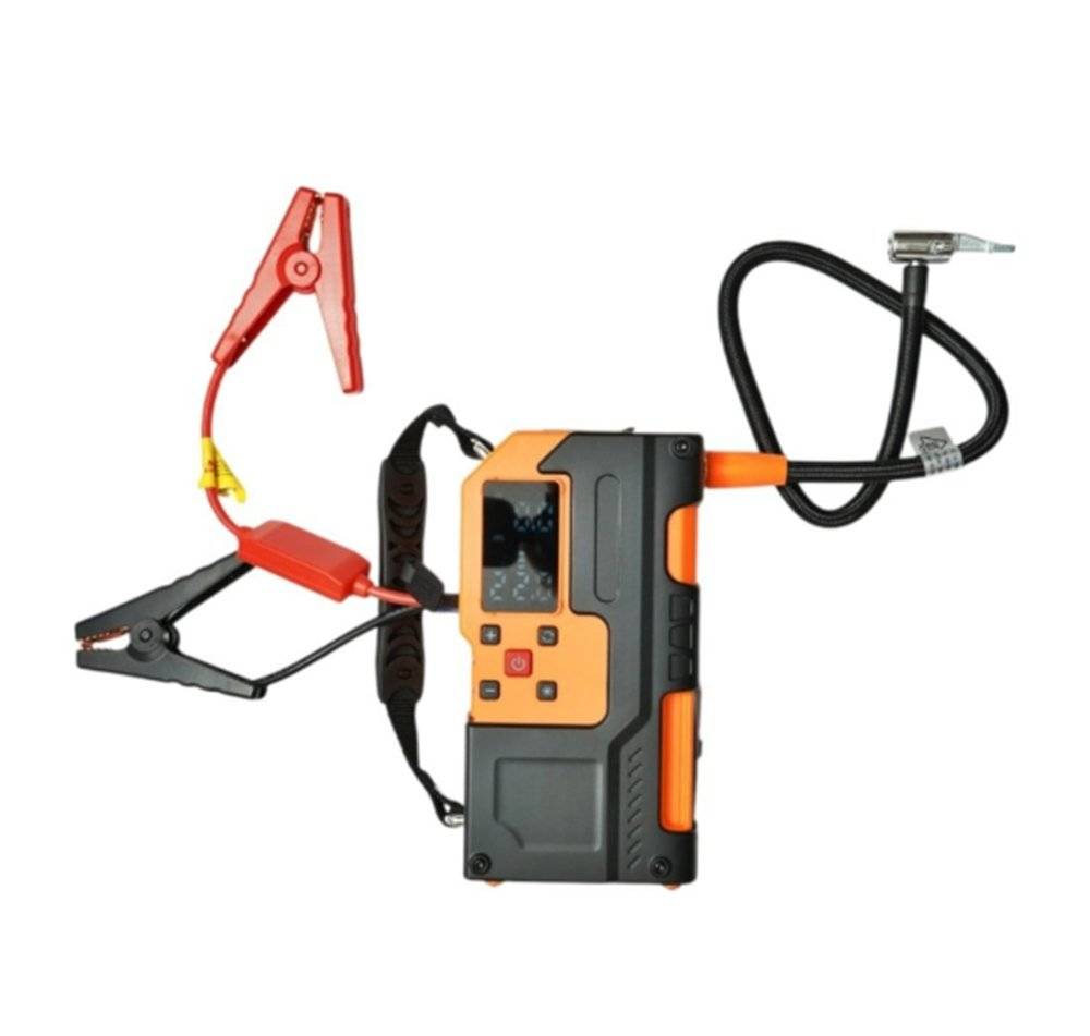 Robot pornire auto cu compresor aer digital 150 PSI 12V 120W, baterie 8000 mAh, Power Bank lanterna