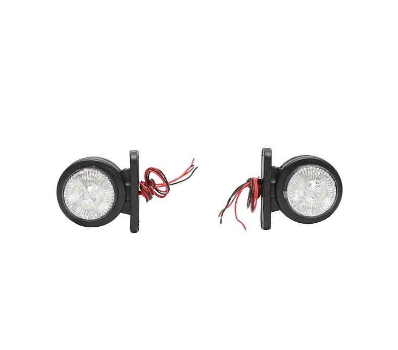Set 2 lampi laterale de gabarit cu Led 12/24V, rosu-alb OMC