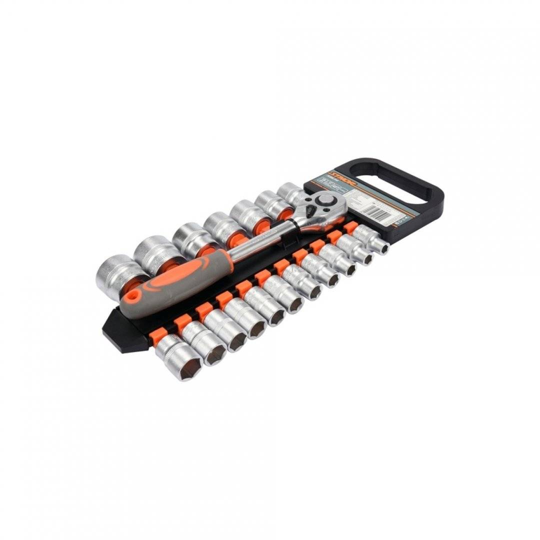 Set chei tubulare hexagonale auto 1/2 inch 19 piese cu clichet