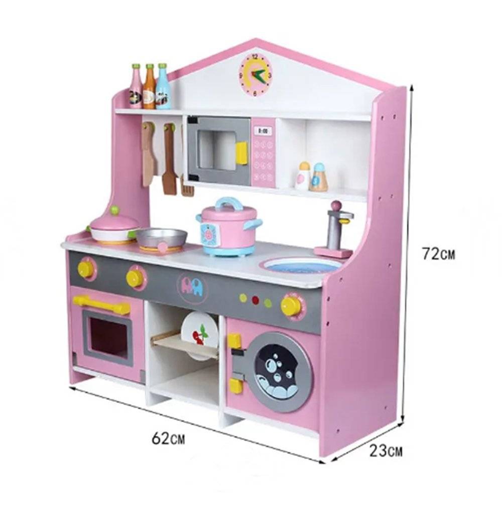 Set de bucatarie OMC din lemn, 62 x 23 x 68 cm, Multicolor (PRODUS RESIGILAT- LIPSA UN ACCESORIU)