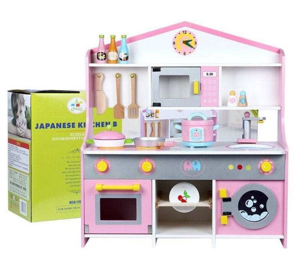 Set de bucatarie OMC din lemn, 62 x 23 x 68 cm, Multicolor (PRODUS RESIGILAT- LIPSA UN ACCESORIU)