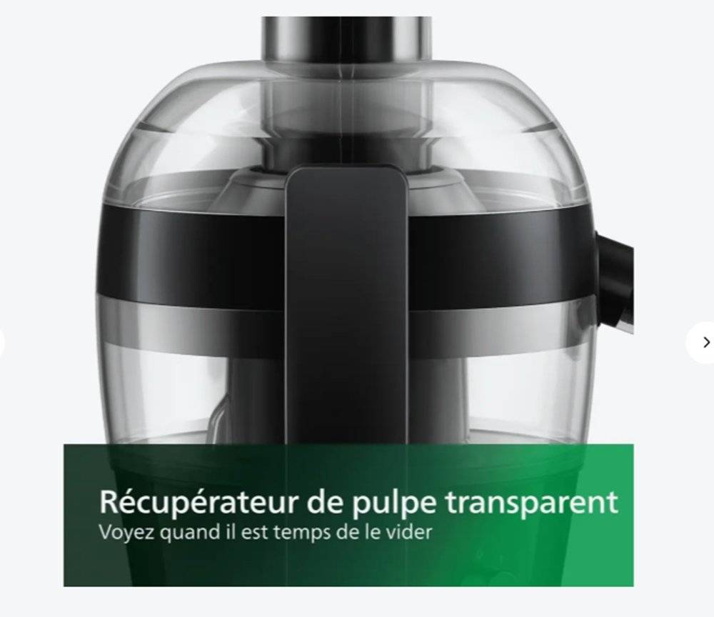 Storcător de Fructe Philips Viva Collection HR1832/00, 500W, Recipient Pulpă 1L, Compact, Negru (Produs resigilat, usoare urme de utilizare)