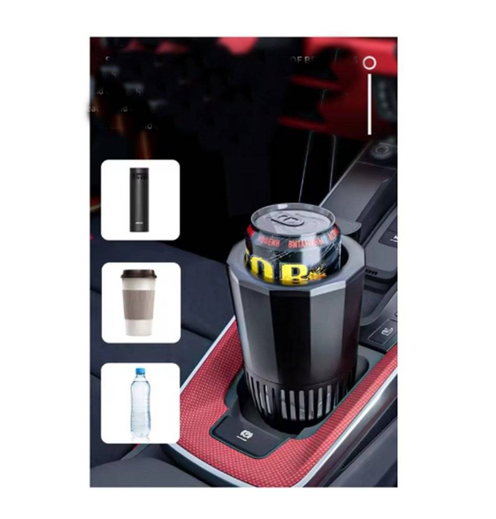 Suport auto inteligent pahare 2in1 racire incalzire LED, touch bricheta 12V