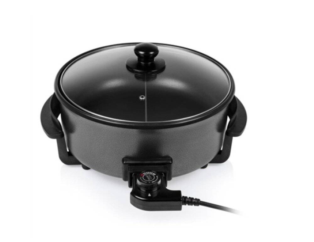 Tigaie grill multifunctionala Tristar PZ-9135, 30cm, 1500W, cu capac, negru (Produs nou fara urme de utilizare, ambalaj in stare buna)
