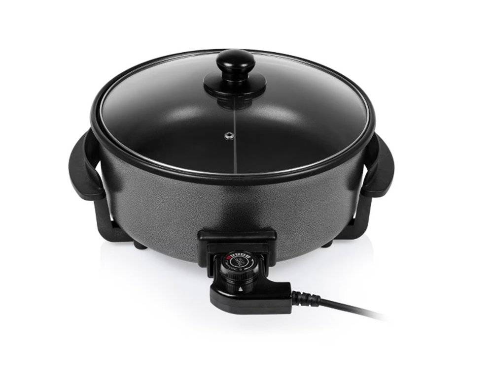 Tigaie grill multifunctionala Tristar PZ-9135, 30cm, 1500W, cu capac, negru (Produs nou fara urme de utilizare, ambalaj in stare buna)