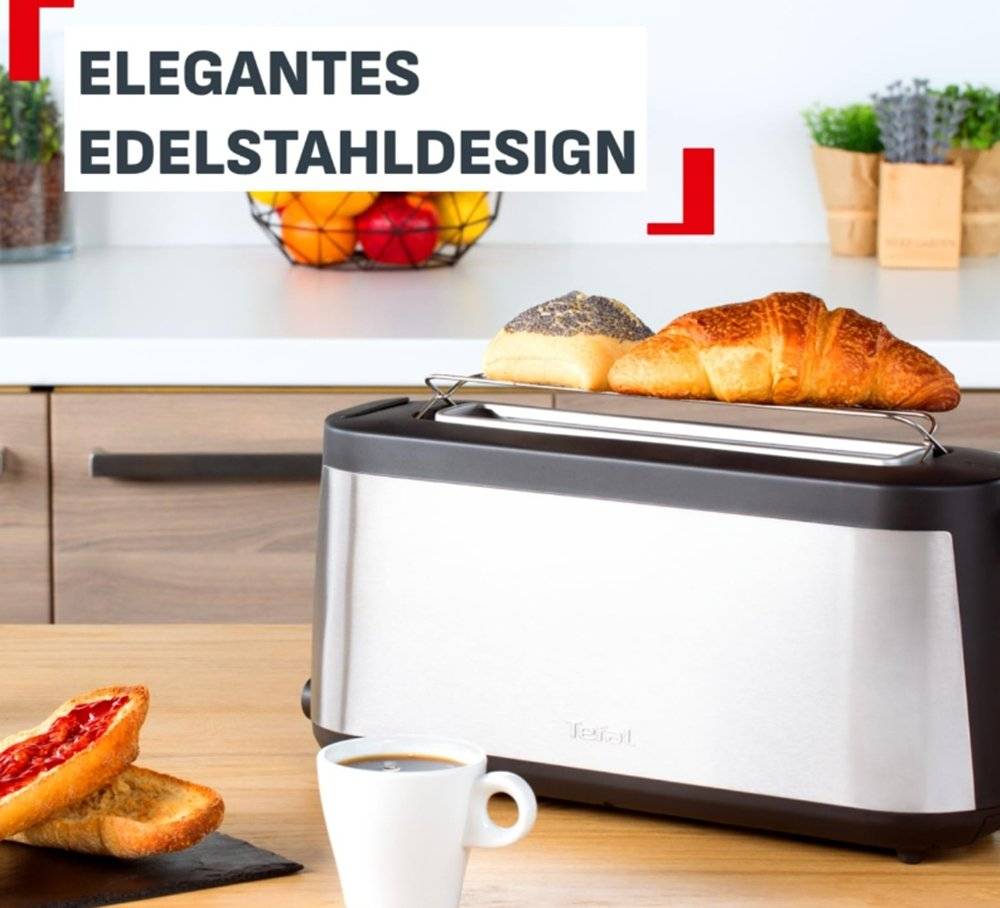 Toaster Tefal Element TL430811, Inox/Negru, 4 functii, brat de ridicare (Produs resigilat, fara urme de utilizare)