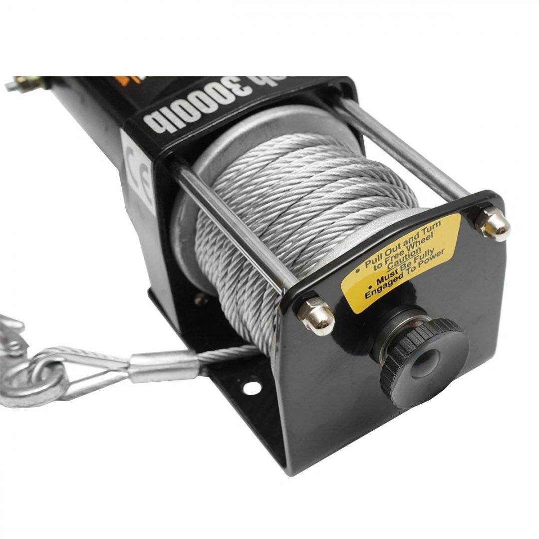 Troliu electric 12V 1360kg, motor 1KW cablu otel 4,8mm x 13.5m OMC