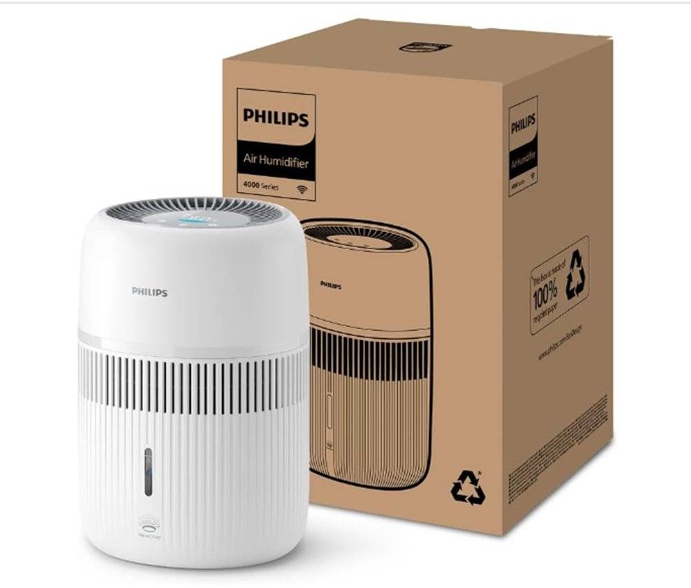 Umidificator de aer Philips Seria 4000, 3.5 L, 275 ml/h, senzor de umiditate, funcționare silențioasă, alb (Produs in stare buna fara urme de utilizare, ambalaj in stare buna)