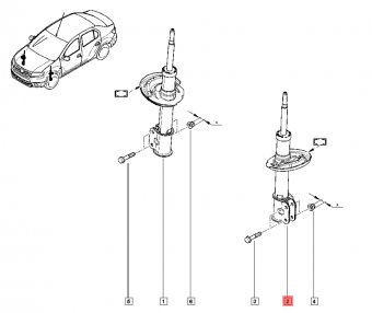 Amortizor suspensie fata Dacia Logan II 543021203R