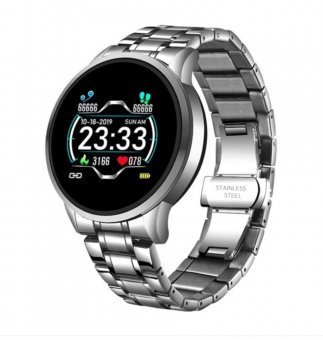 Ceas smartwatch business Lige BMG compatibil Android si IOS, notificari apeluri, mesaje, Display color 1.3 inch, monitorizare ritm cardiac, tensiune arteriala, masurare pasi, calorii, argintiu