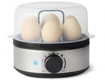 Fierbător electric de ouă Amazon Basics B0DTYXB7L4, capacitate 7 ouă, oprire automată, Negru (Produs resigilat cu urme de utilizare)