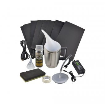 Kit restaurare faruri auto cu polimer lichid 600ml, accesorii si alimentare duala 12V / 220V