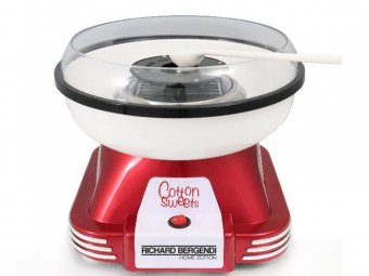 Masina de facut vata de zahar Gadgy Classics GG0612, 500 W, design retro, Rosu/Alb (Produs resigilat, in stare buna, cu usoare urme de utilizare)