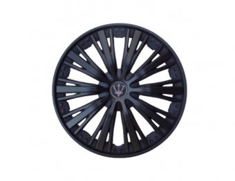 Set 4 capace roti, negru mat 14″  OMC - Produs resigilat, unul dintre capace prezintă un clips de prindere rupt