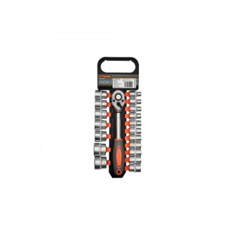 Set chei tubulare hexagonale auto 1/2 inch 19 piese cu clichet