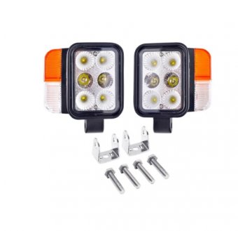 Set faruri universale tractor si utilaje , stanga si dreapta cu LED 10-80V, temperatura culoare 6000K, pozitii 3W LED si semnalizare 3W LED BMG